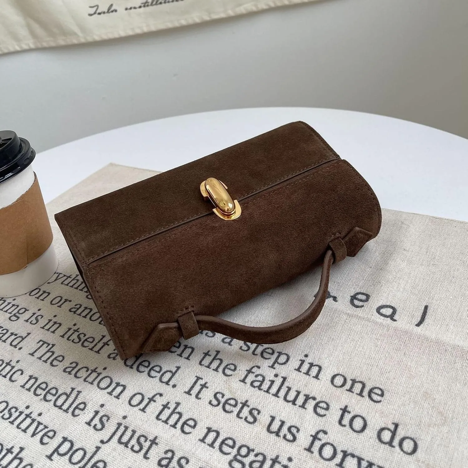 Leather Handbags for Women Suede Purse Small Tote Bags for Women Satchel Bag Handle Purses Slouchy Bag Clutch Purses