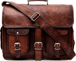 Leather Messenger Bag Brown Briefcase Leather Cross body Shoulder Large Laptop bag