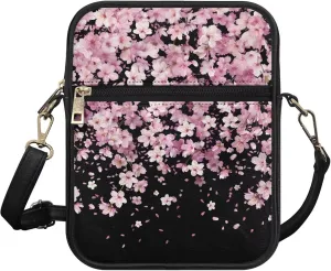 Leather Messenger Bags Crossbody Phone Wallet Purse Bag with Front Zipper Pocket and Card Slots