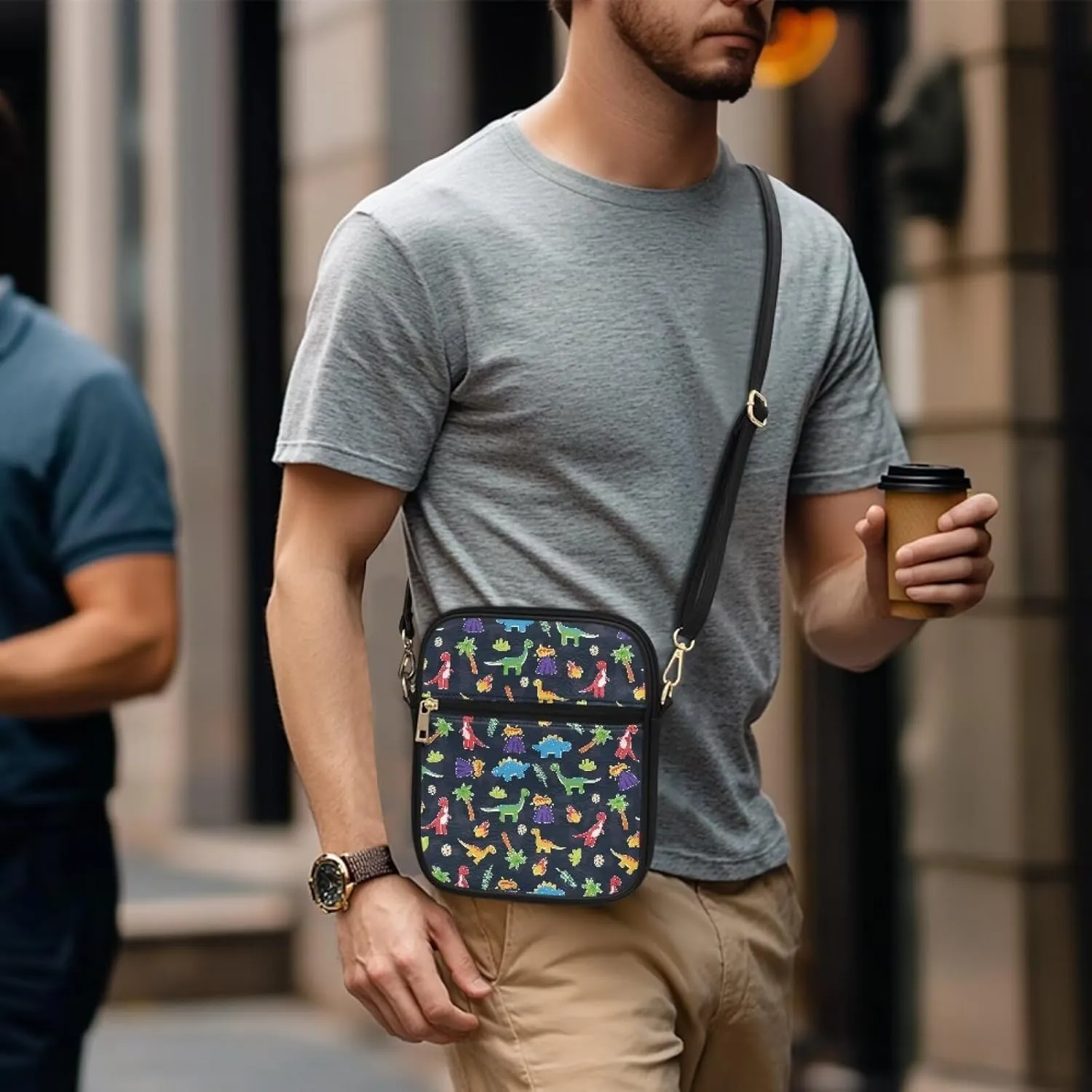Leather Messenger Bags Crossbody Phone Wallet Purse Bag with Front Zipper Pocket and Card Slots