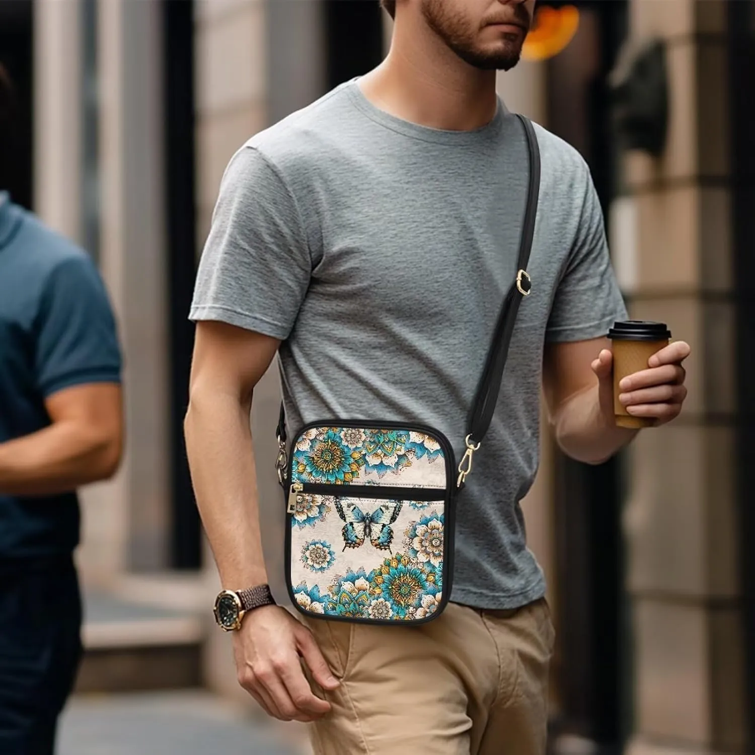 Leather Messenger Bags Crossbody Phone Wallet Purse Bag with Front Zipper Pocket and Card Slots