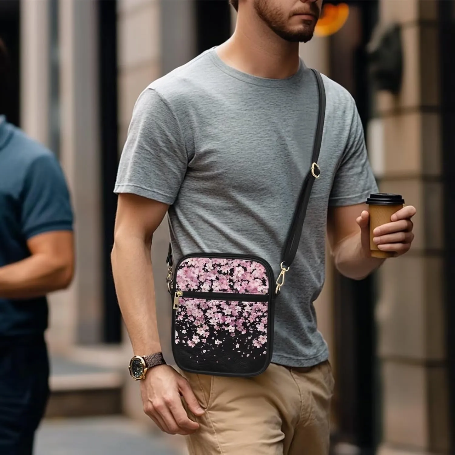 Leather Messenger Bags Crossbody Phone Wallet Purse Bag with Front Zipper Pocket and Card Slots
