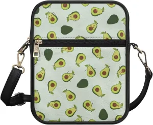 Leather Messenger Bags Crossbody Phone Wallet Purse Bag with Front Zipper Pocket and Card Slots