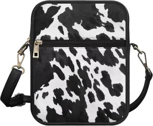 Leather Messenger Bags with Front Pocket and Card Slots Crossbody Phone Wallet Purse Shoulder Bag