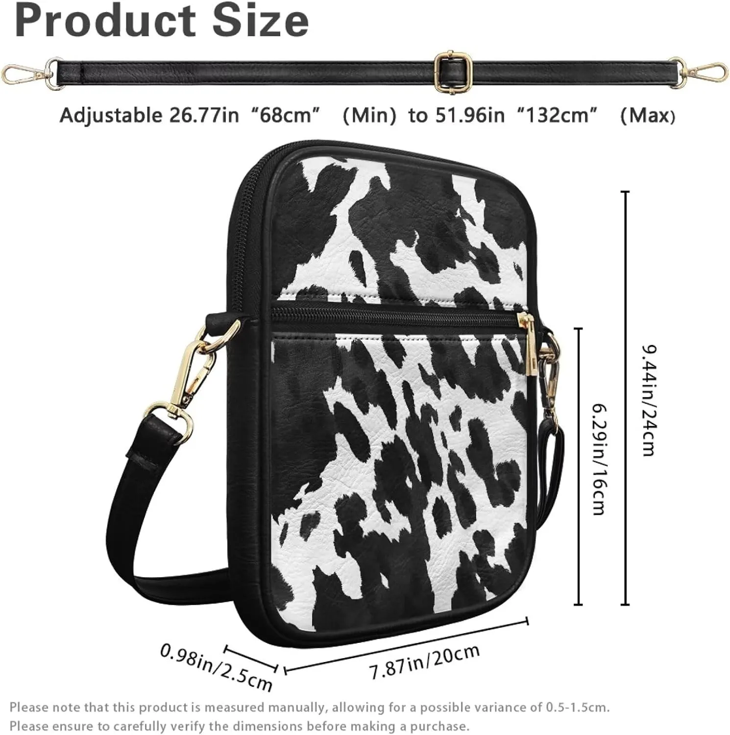 Leather Messenger Bags with Front Pocket and Card Slots Crossbody Phone Wallet Purse Shoulder Bag