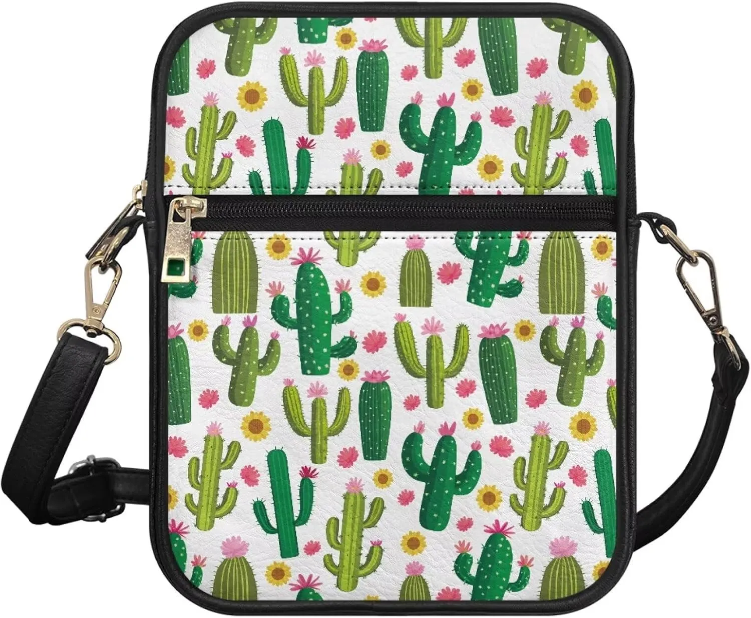 Leather Messenger Bags with Front Pocket and Card Slots Crossbody Phone Wallet Purse Shoulder Bag