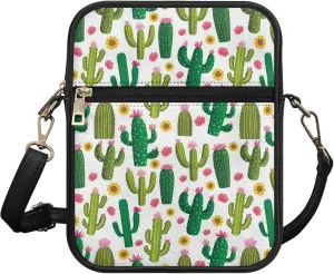 Leather Messenger Bags with Front Pocket and Card Slots Crossbody Phone Wallet Purse Shoulder Bag