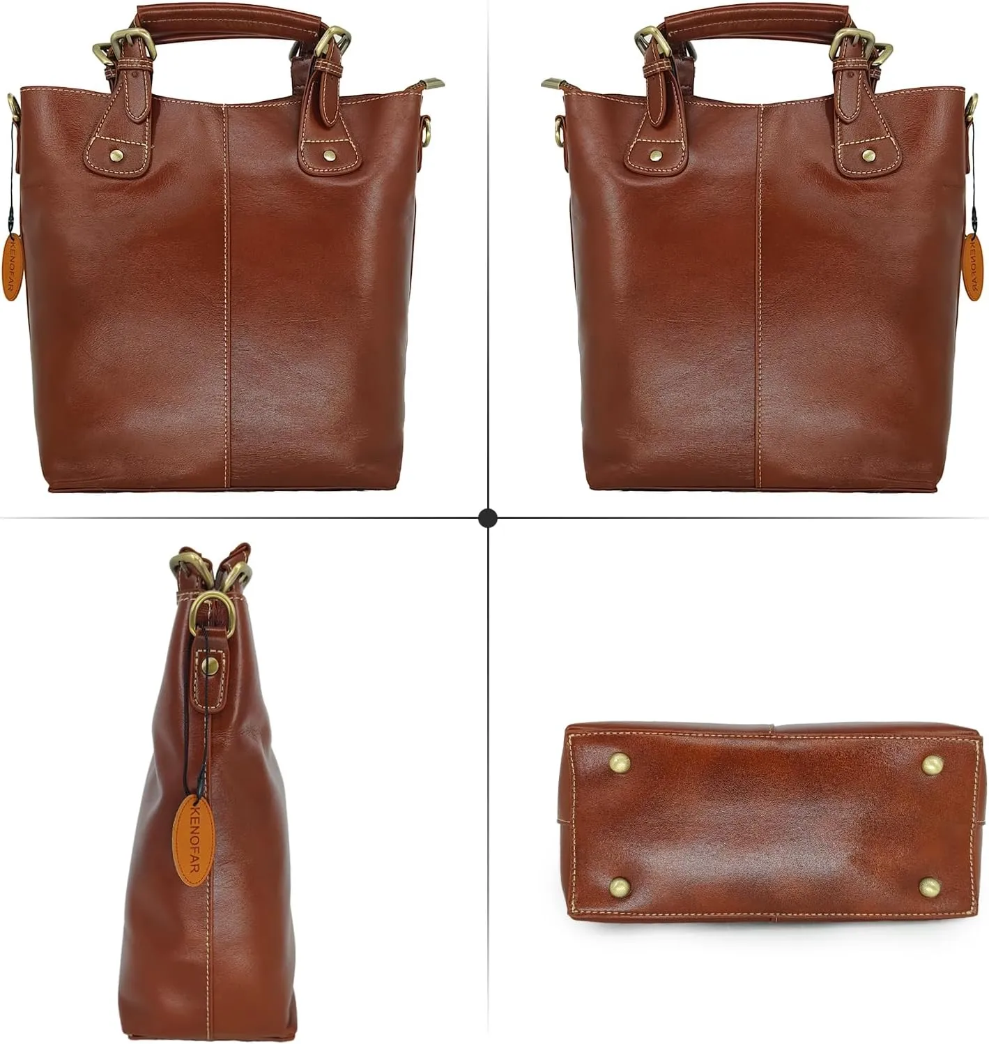 Leather Tote Bags for Women Large Capacity Genuine Leather Shoulder Bag with Top Handle