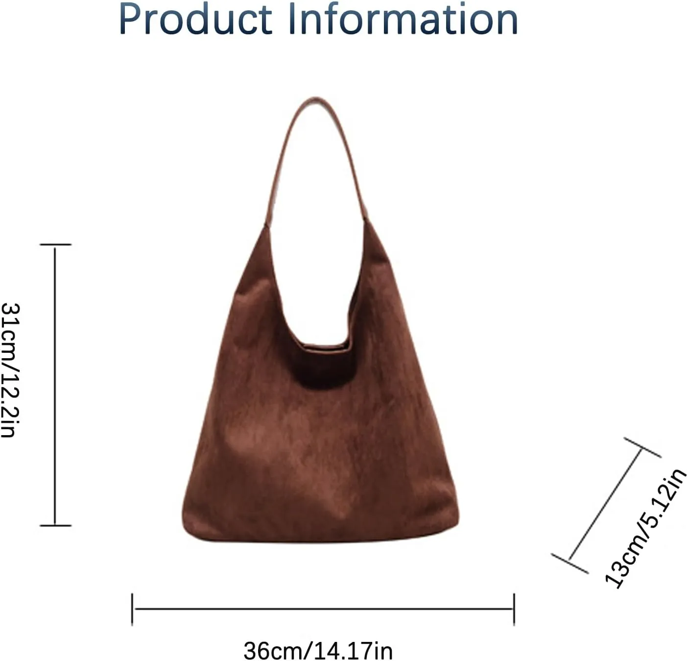 Leather Tote Bag,Versatile Office & Travel Handbag,Tiaastaps Brown Tote Bag,Suede Bohemian Bags,Office Suede Shoulder Bag
