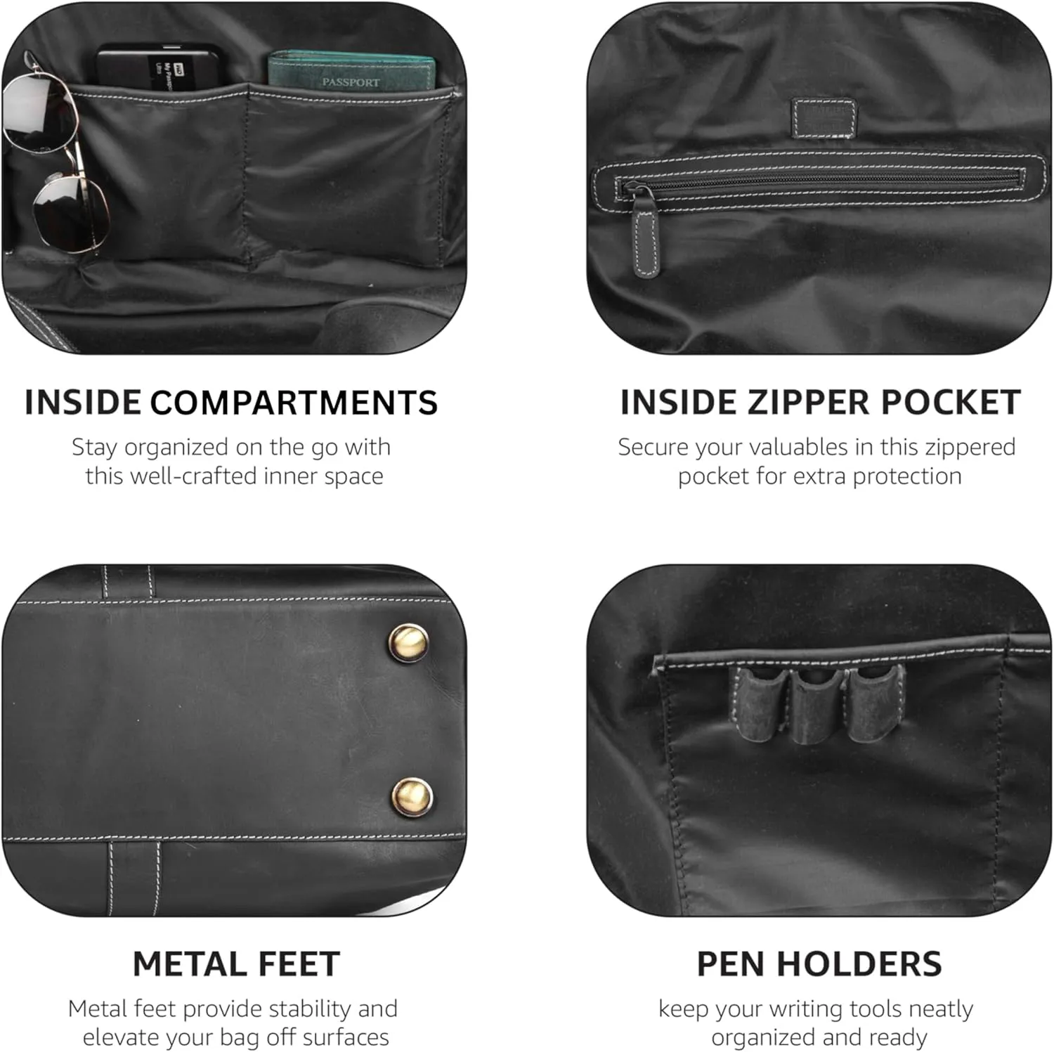 Leather Village Premium Leather Duffle Bags for Men & Women-Stylish Travel Weekender Carry-On Sports Gym Overnight Luggage Bag - 24 Inch - Black