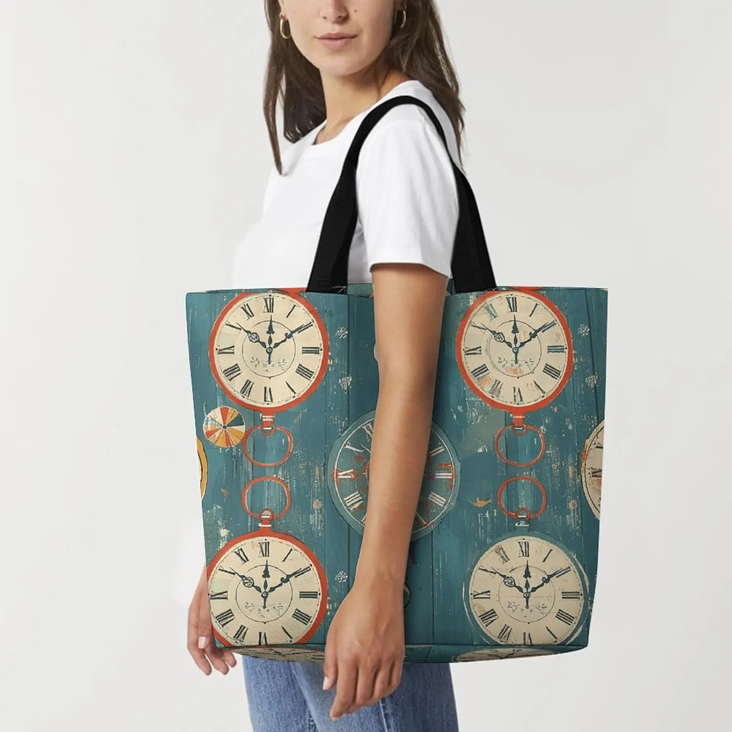 Leaves And Panther Tote Bags, Reusable Grocery Bags, Large Shopping Bag, Shoulder Bag for Women