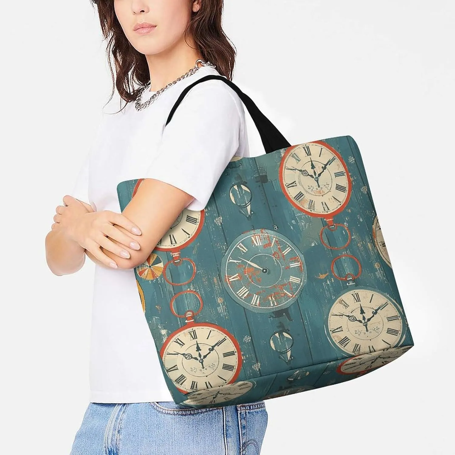 Leaves And Panther Tote Bags, Reusable Grocery Bags, Large Shopping Bag, Shoulder Bag for Women
