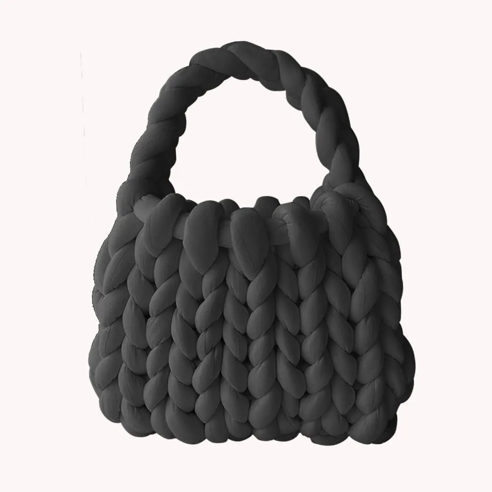 Leisure Bag Hand-woven Female Casual Tote Icelandic Wool Soft Breathable Holiday Gifts for Travel Party