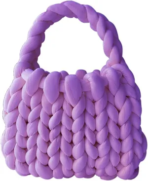 Leisure Bag Hand-woven Female Casual Tote Icelandic Wool Soft Breathable Holiday Gifts for Travel Party