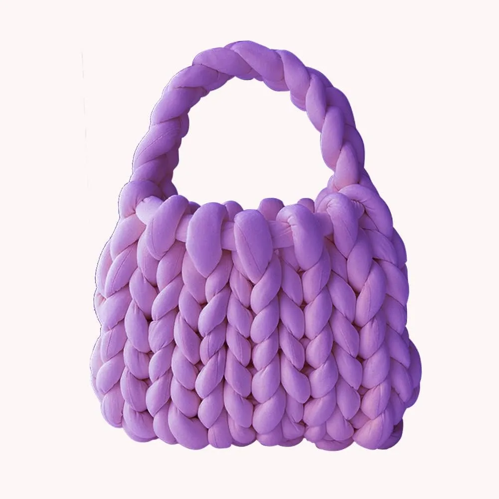 Leisure Bag Hand-woven Female Casual Tote Icelandic Wool Soft Breathable Holiday Gifts for Travel Party
