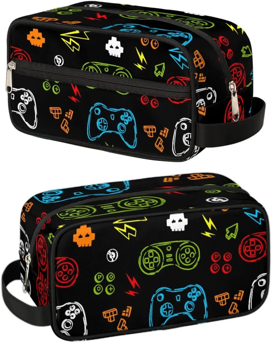 Lightnings Toiletry Bag for Boys Men, Travel Toiletry Bag for Woman Cosmetic Makeup Bag, Game Controller Waterproof Shaving Bag for Toiletries Accessories Travel Essentials