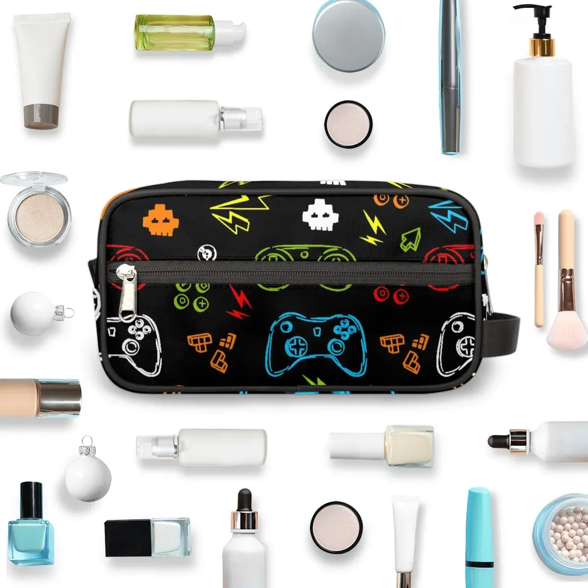 Lightnings Toiletry Bag for Boys Men, Travel Toiletry Bag for Woman Cosmetic Makeup Bag, Game Controller Waterproof Shaving Bag for Toiletries Accessories Travel Essentials