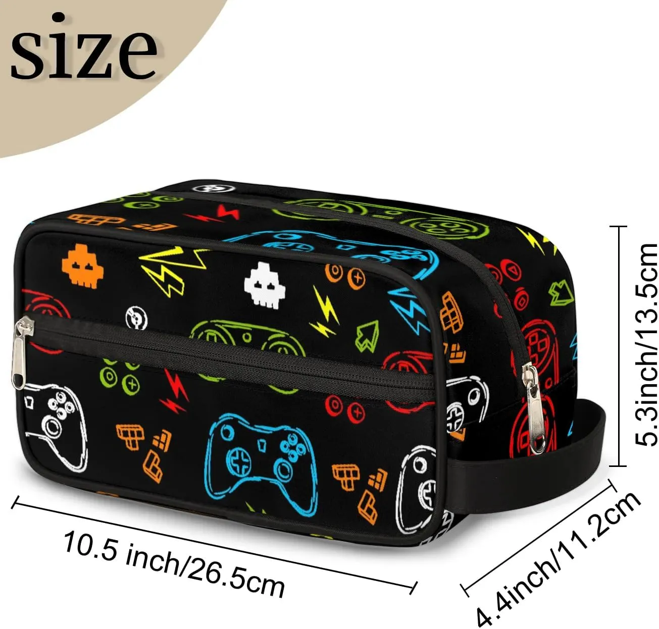 Lightnings Toiletry Bag for Boys Men, Travel Toiletry Bag for Woman Cosmetic Makeup Bag, Game Controller Waterproof Shaving Bag for Toiletries Accessories Travel Essentials