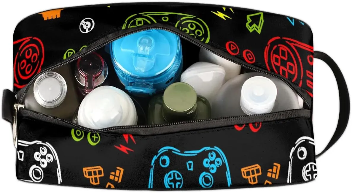 Lightnings Toiletry Bag for Boys Men, Travel Toiletry Bag for Woman Cosmetic Makeup Bag, Game Controller Waterproof Shaving Bag for Toiletries Accessories Travel Essentials