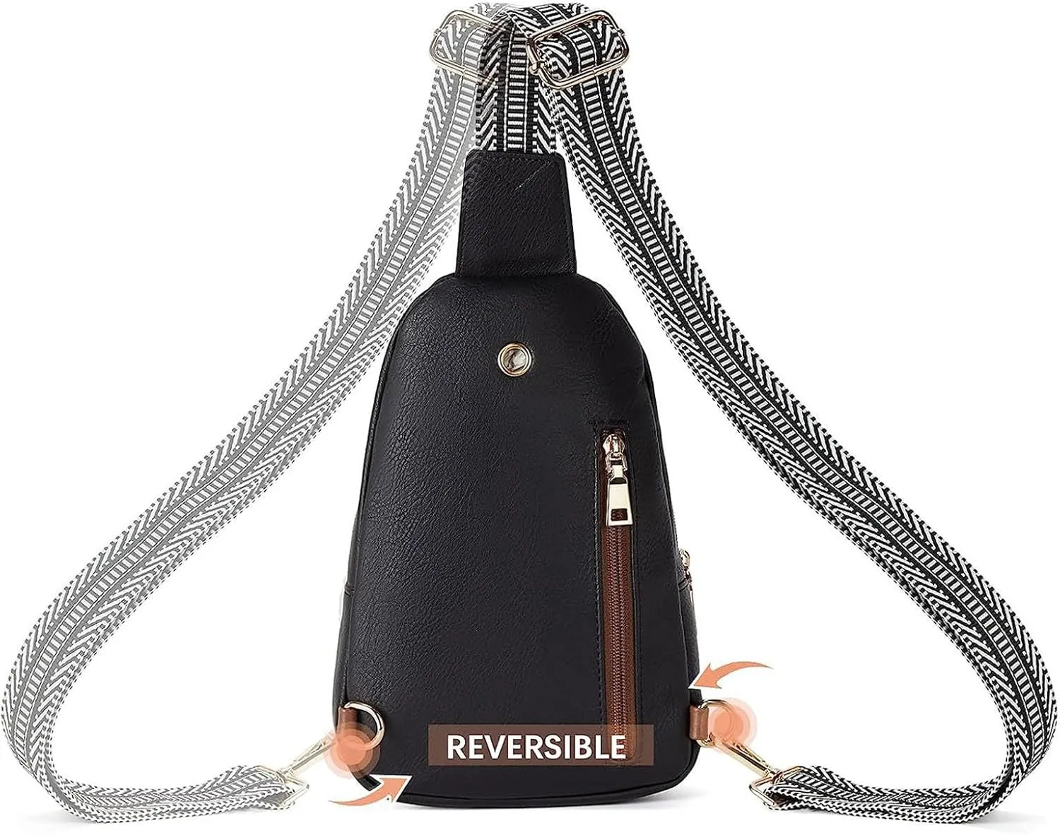 Lightweight Sling Bag for Men Chest Bags Daypack Crossbody for Travel Sport Running Hiking Summer Straw Purse(Black)