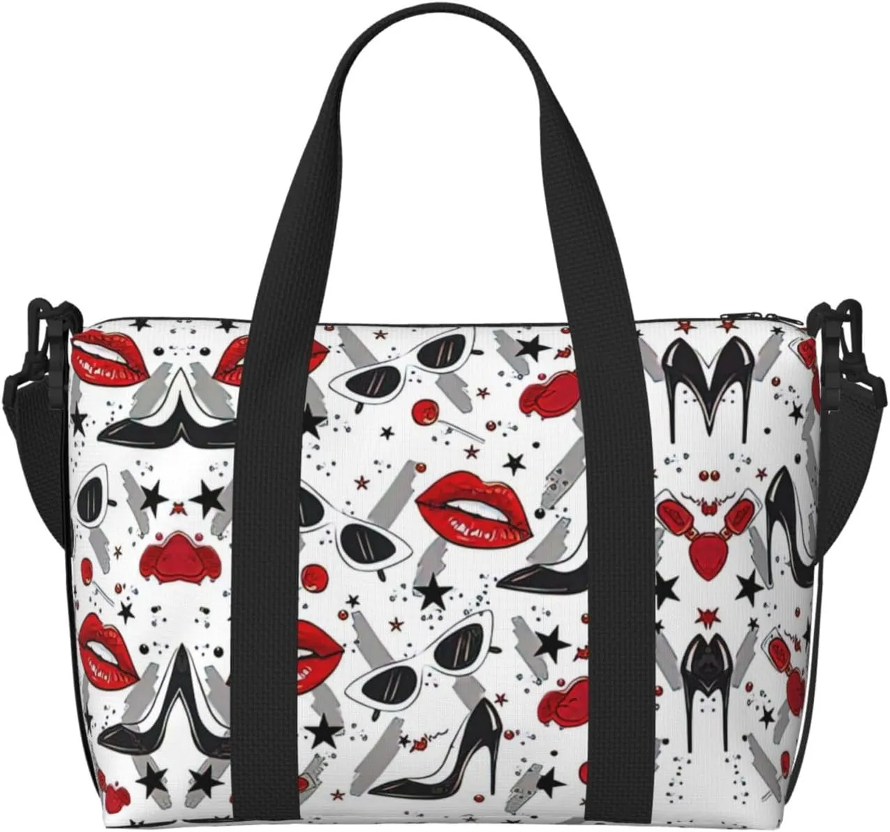 Lips high heels Duffel Bags for Traveling - Lightweight Personal Item Travel Bags, Gym Bags for Men and Women