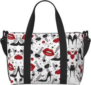 Lips high heels Duffel Bags for Traveling - Lightweight Personal Item Travel Bags, Gym Bags for Men and Women