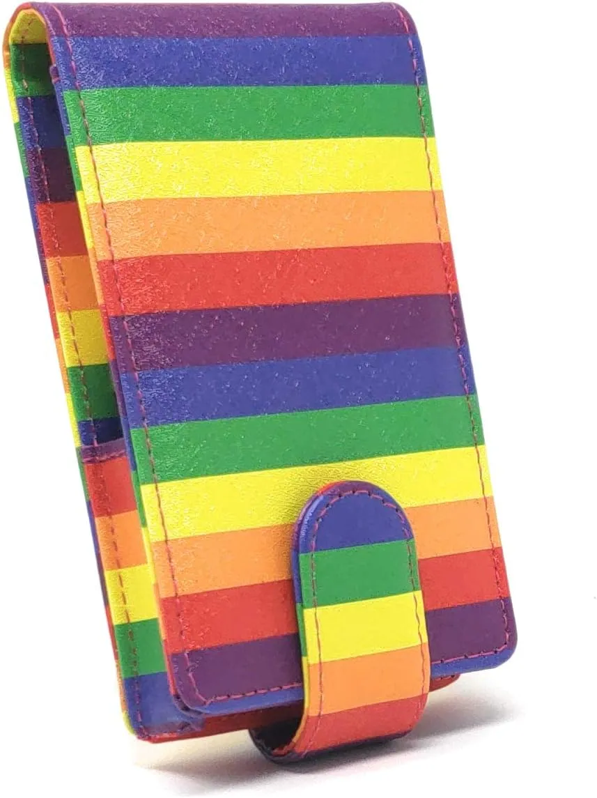 LipSense Makeup Lipstick Rainbow Stripes Case with Mirror for Purse by Cariware | Cosmetic Pouch with Mirror - Fits Lip Sense Gloss Glossy and Most Popular Brands of Liquid Long Lipstick