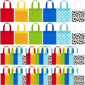 Locmeo 48 Pcs Cartoon Story Party Favor Bags Cartoon Story Birthday Party Decorations Blue Sky White Clouds and Cow Print Candy Gift Treat Goodie Bags for Baby Shower Bachelorette Supplies Decoration