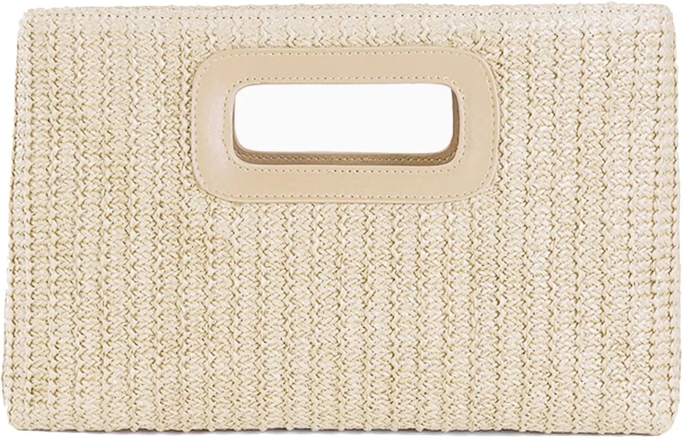 Long Keeper Straw Clutch Handbags Top Handle Clutch Evening Bags Woven Summer Beach Purse Crossbody Shoulder Bag with Chain