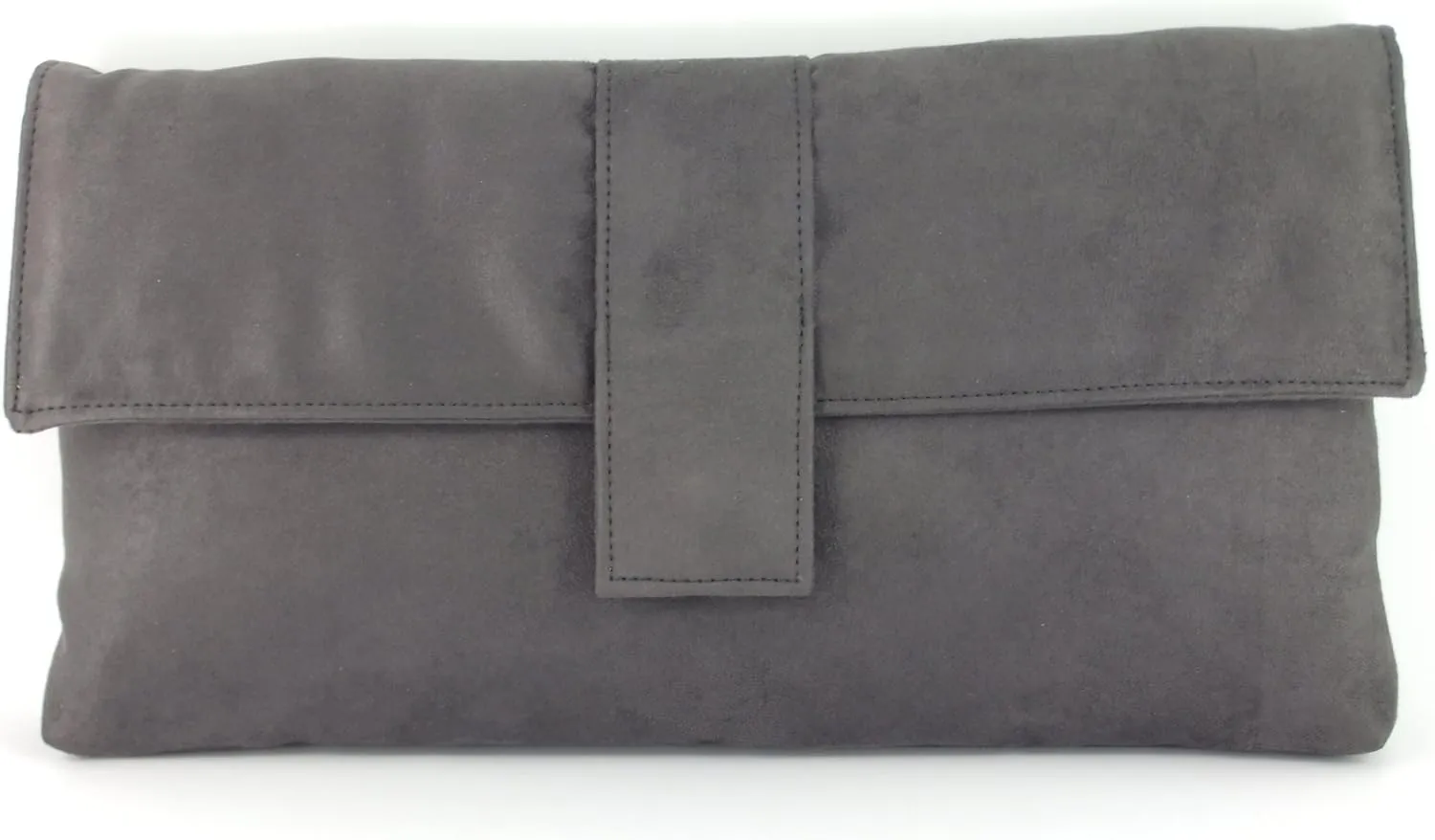 LONI Womens Fab Large Faux Suede Clutch Bag/Shoulder Bag