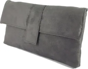LONI Womens Fab Large Faux Suede Clutch Bag/Shoulder Bag