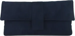 LONI Womens Fab Large Faux Suede Clutch Bag/Shoulder Bag