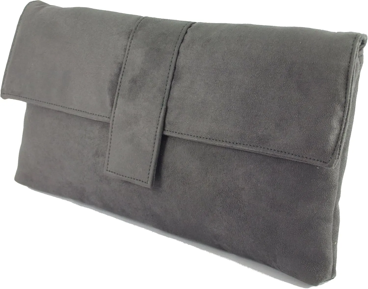 LONI Womens Fab Large Faux Suede Clutch Bag/Shoulder Bag