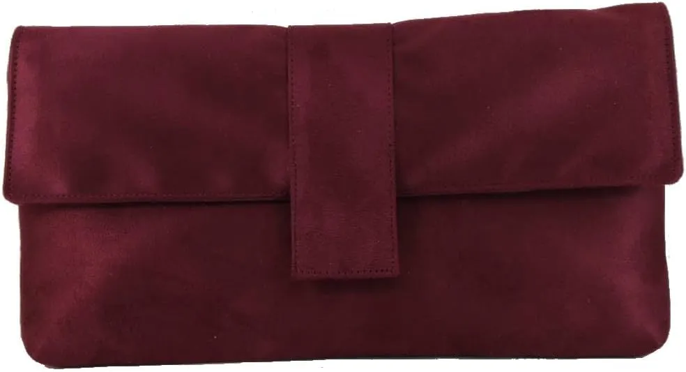 LONI Womens Fab Large Faux Suede Clutch Bag/Shoulder Bag