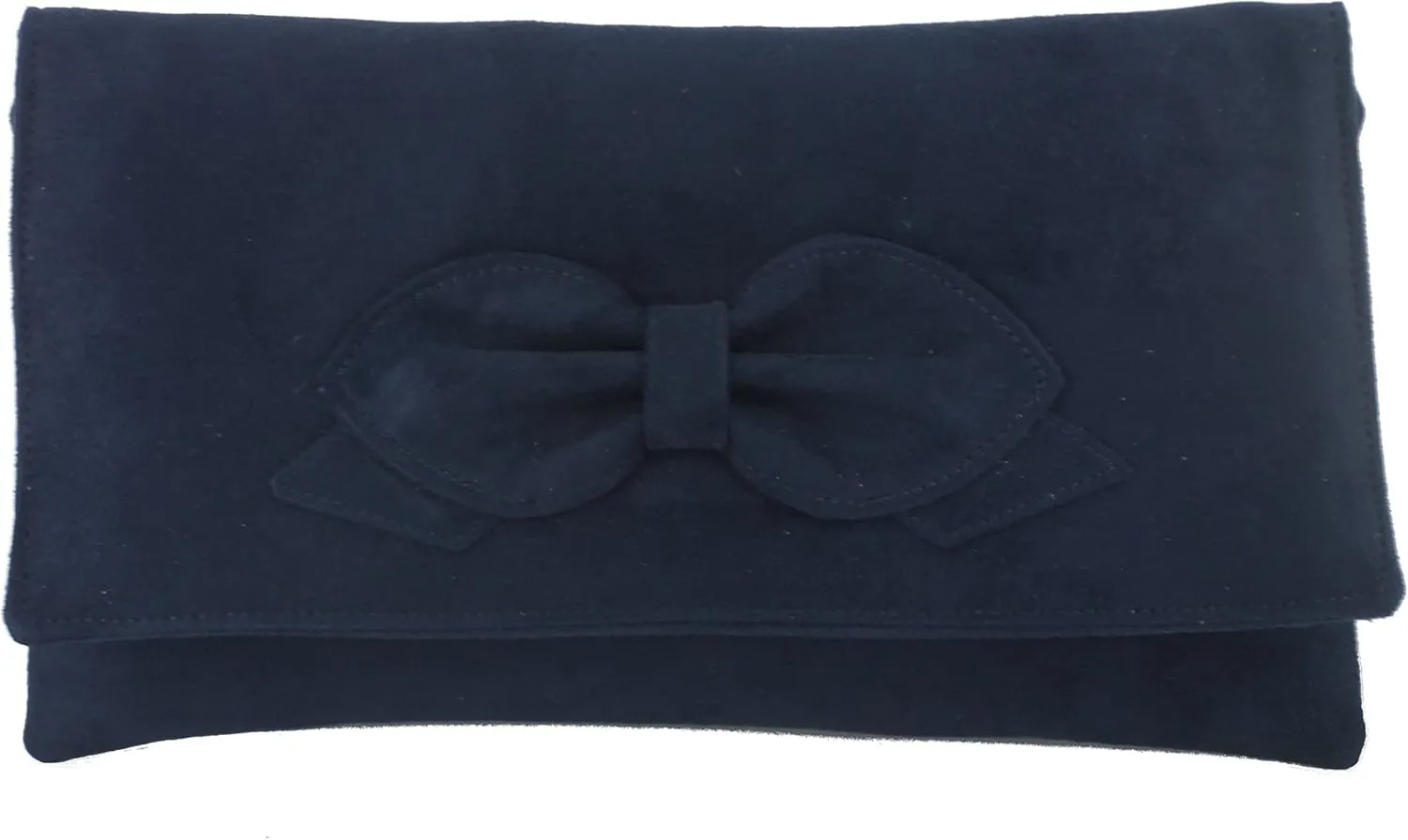LONI Womens Gorgeous Faux Suede Bow Clutch/Shoulder Bag Wedding Prom Bag Medium Size