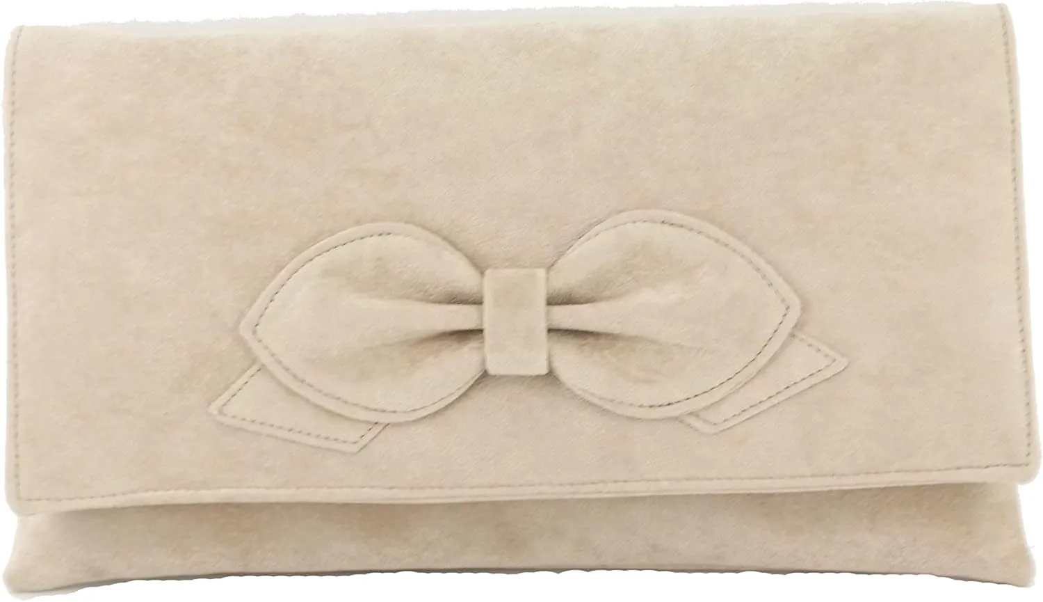 LONI Womens Gorgeous Faux Suede Bow Clutch/Shoulder Bag Wedding Prom Bag Medium Size