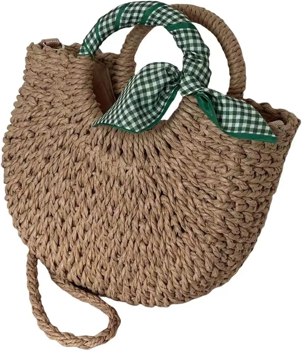 L'ouve Straw Beach Bag Women's Shoulder Handbags Straw Beach Sea Tote Bags for Summer Clutch Handbags Summer Purses 2024