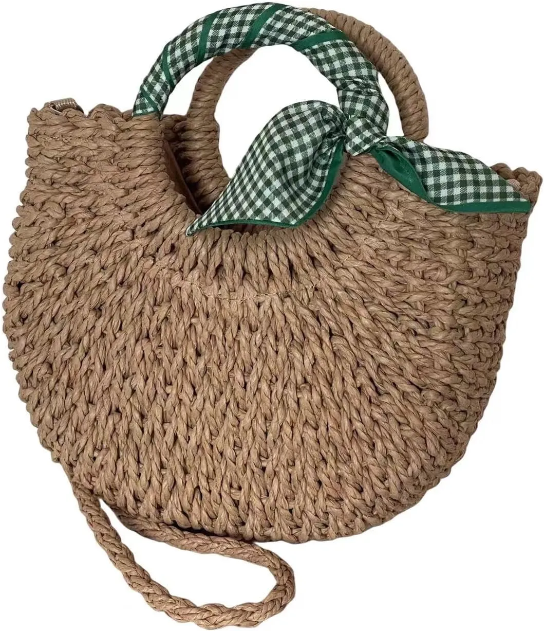 L'ouve Straw Beach Bag Women's Shoulder Handbags Straw Beach Sea Tote Bags for Summer Clutch Handbags Summer Purses 2024