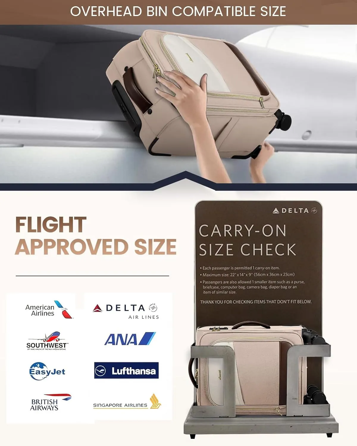 LOVEVOOK 4 Pcs Carry On Luggage 22x14x9 Airline Approved, 20 Inch Carry On Suitcases with Wheels, Softside Rolling Suitcase for Women Men, with TSA Lock Weekender Travel Luggage