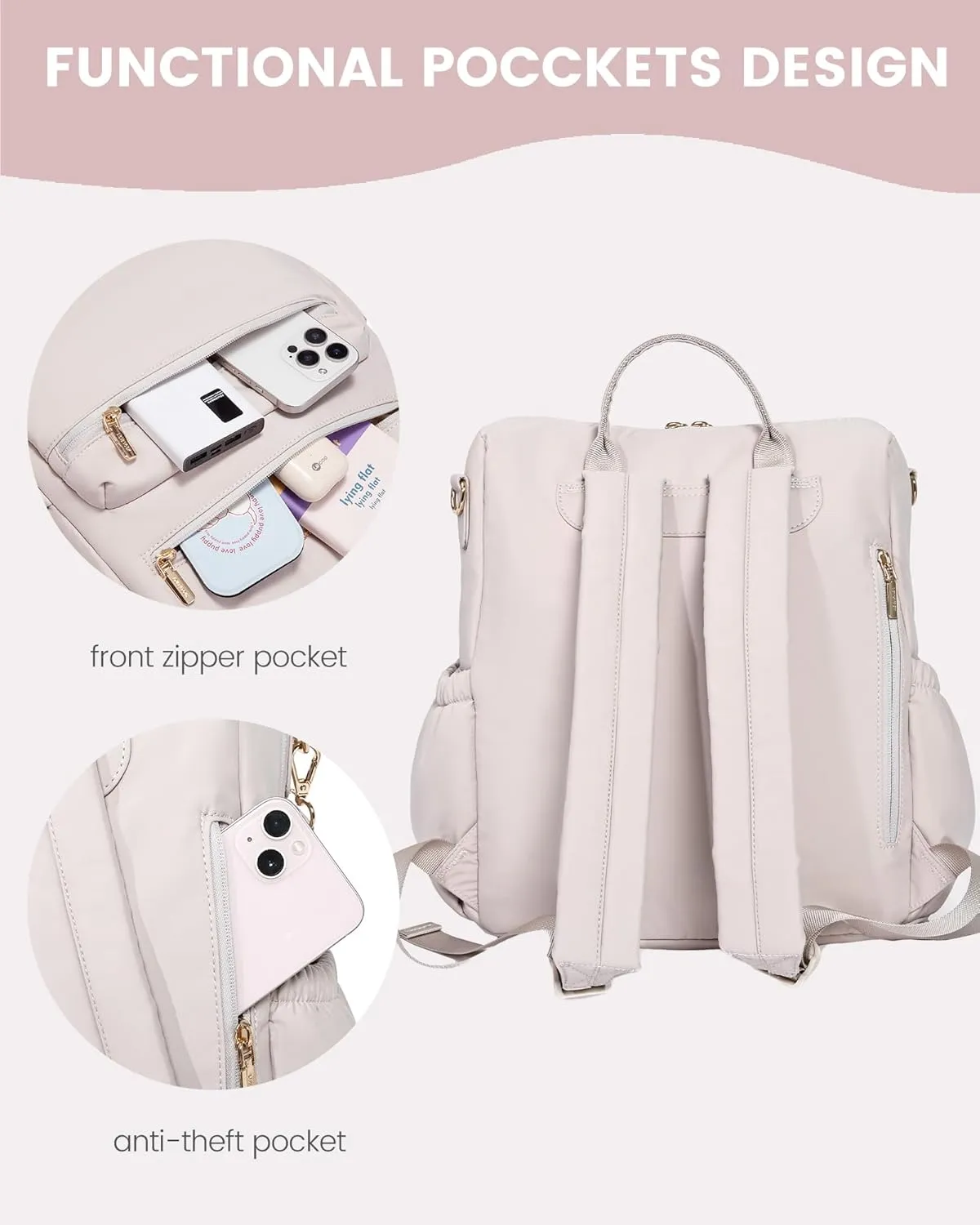 LOVEVOOK Backpack Purse for Women,Puffer Mini Backpack for Women, Convertible Lightweight Shoulder Bags, Fashion Travel Daily Purse Handbags