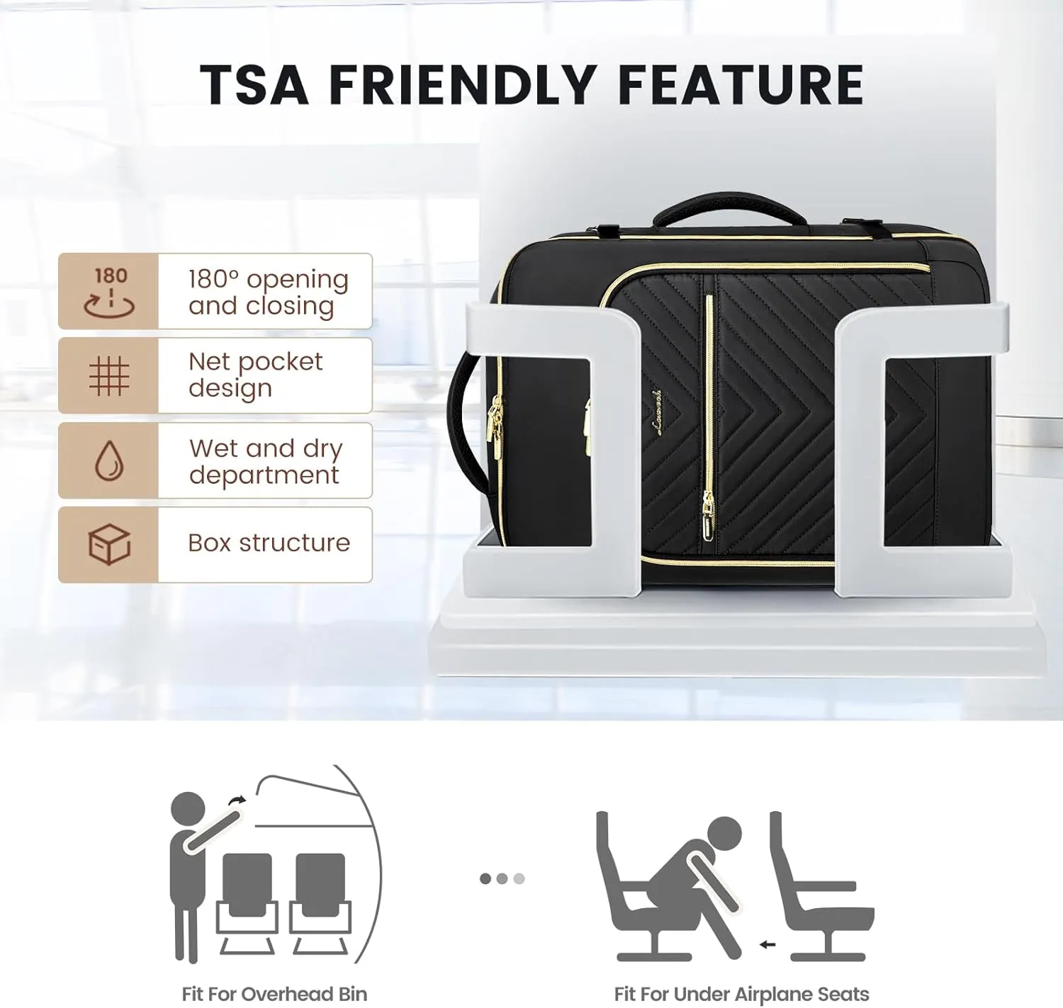 LOVEVOOK Large Travel Backpack for Women,Carry on Backpack Flight Approved with Shoe Bag,Personal Item Backpack Travel Bag with 2 Storage Containers,TSA Fit 17inch Laptop Luggage with USB Port