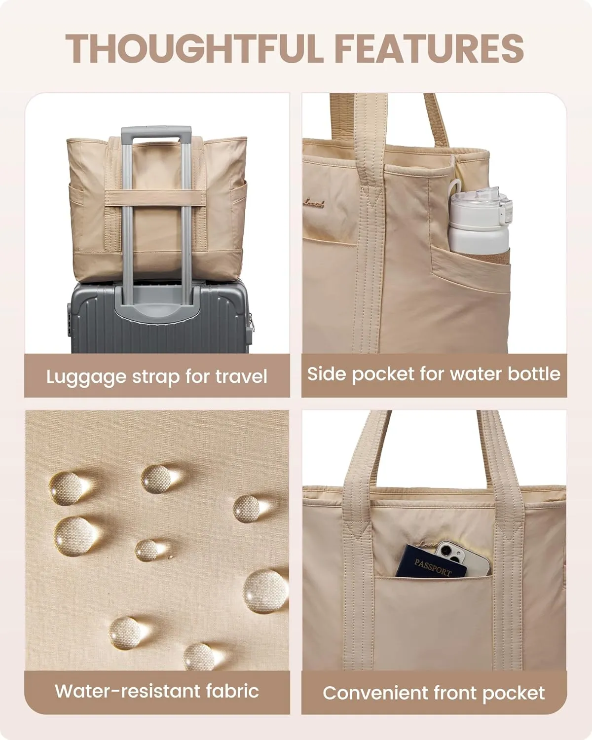 LOVEVOOK Tote Bag for Women,Lightweight Gym Tote Bag with Zipper,Work Tote with Laptop Pocket,Nurse Dance Yoga Bag for Travel