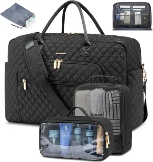 LOVEVOOK Travel Duffle Bag, Weekender Bag for Women with Toiletry Bag Carry on Overnight Bag with Laptop Compartment, Yoga Gym Bag with Wet Pocket Shoe Bag, Hospital Bag for Labor and Delivery