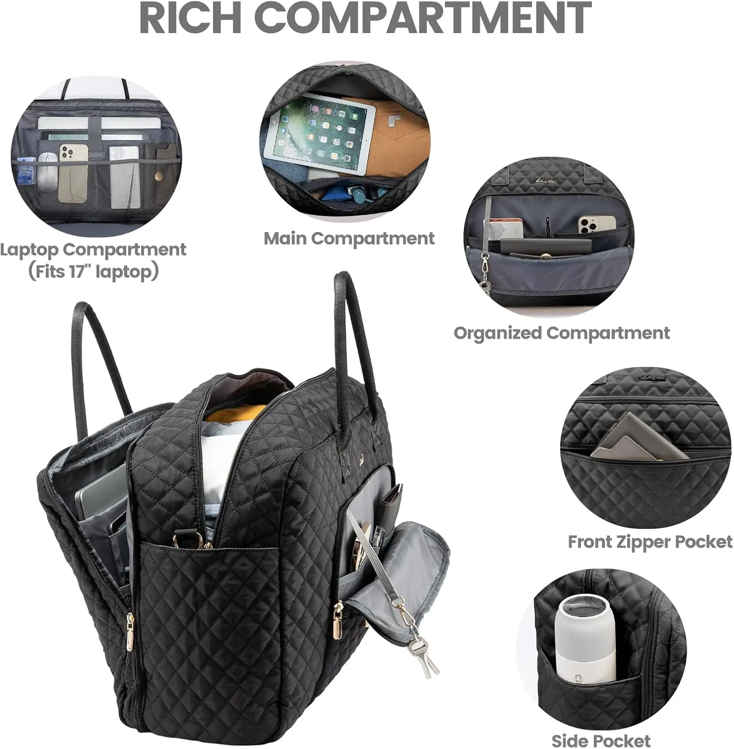 LOVEVOOK Travel Duffle Bag, Weekender Bag for Women with Toiletry Bag Carry on Overnight Bag with Laptop Compartment, Yoga Gym Bag with Wet Pocket Shoe Bag, Hospital Bag for Labor and Delivery
