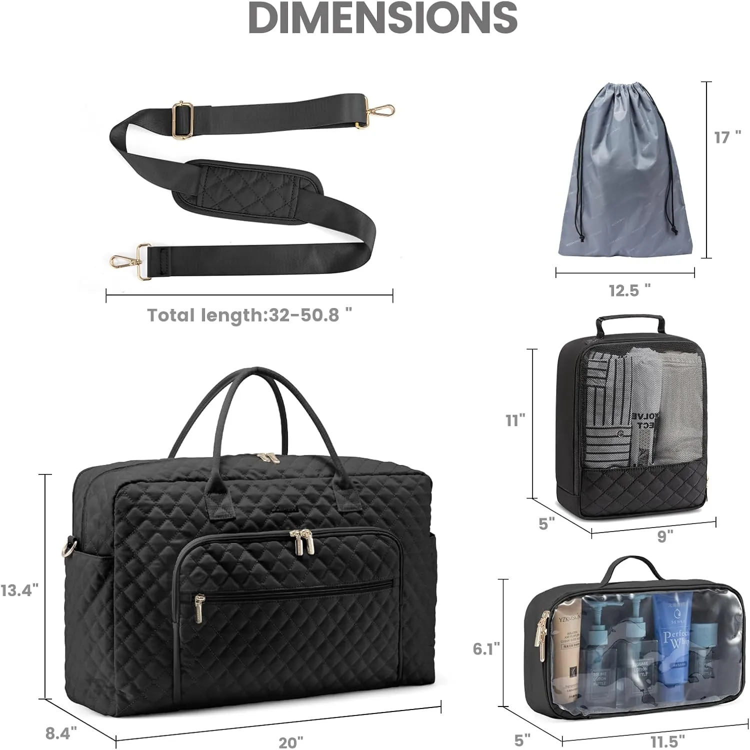 LOVEVOOK Travel Duffle Bag, Weekender Bag for Women with Toiletry Bag Carry on Overnight Bag with Laptop Compartment, Yoga Gym Bag with Wet Pocket Shoe Bag, Hospital Bag for Labor and Delivery