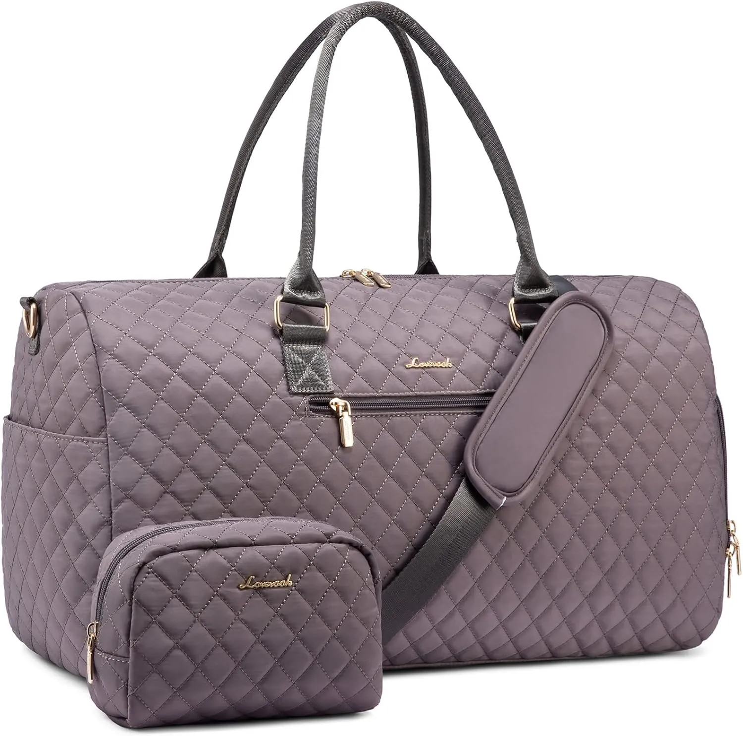 LOVEVOOK Travel Duffle Bag, Weekender Bag for Women with Toiletry Bag, Carry on Overnight Bag with Shoe Compartment, Gym Duffel Bag with Wet Pocket, Mommy Hospital Bags for Labor and Delivery