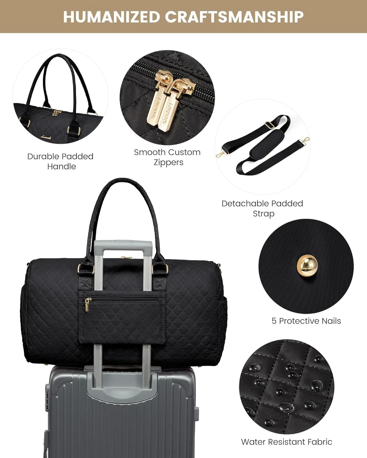 LOVEVOOK Travel Duffle Bag, Weekender Bag for Women with Toiletry Bag, Carry on Overnight Bag with Shoe Compartment, Gym Duffel Bag with Wet Pocket, Mommy Hospital Bags for Labor and Delivery