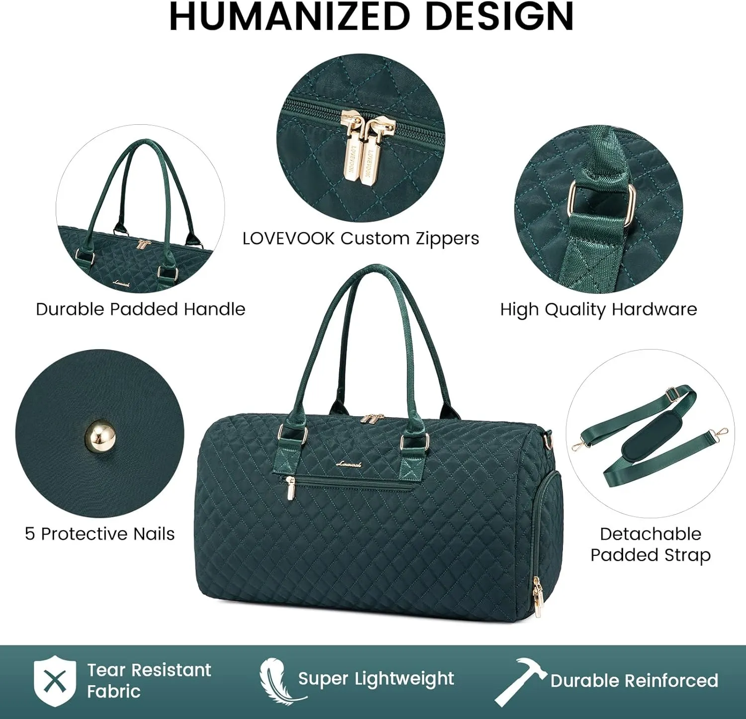 LOVEVOOK Travel Duffle Bag, Weekender Bag for Women with Toiletry Bag, Carry on Overnight Bag with Shoe Compartment, Gym Duffel Bag with Wet Pocket, Mommy Hospital Bags for Labor and Delivery