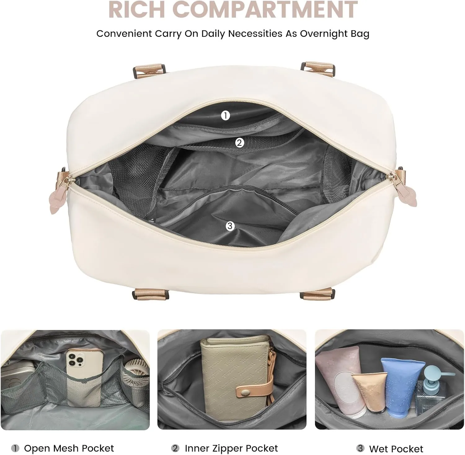 LOVEVOOK Weekender Bag for Women Cute Travel Tote Bag Gym Duffel Bag with Toiletry Bag Carry On Bag Overnight Hospital Bag