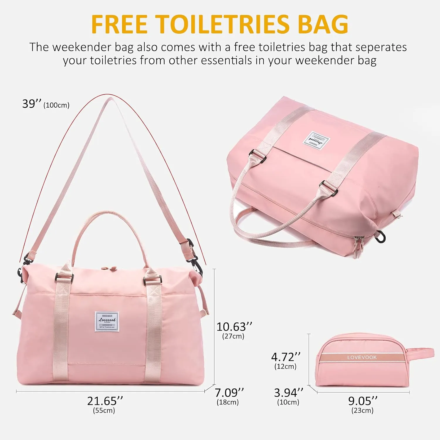 LOVEVOOK Weekender Bag for Women Cute Travel Tote Bag Gym Duffel Bag with Toiletry Bag Carry On Bag Overnight Hospital Bag